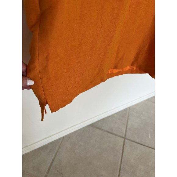 Maggy London Women's 12 Dress Linen/Rayon Pumpkin Sheath Career - Picture 10 of 10